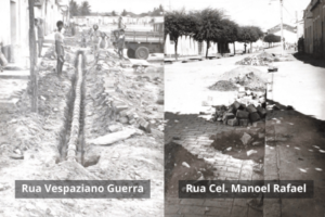 Saneamento das Ruas Vespaziano Guerra e Cel. Manoel Rafael - Adm. Jorge Rafael de Menezes / Foto: Acervo Familiar