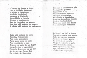 Versos de Pinto de Monteiro / Acervo Familiar